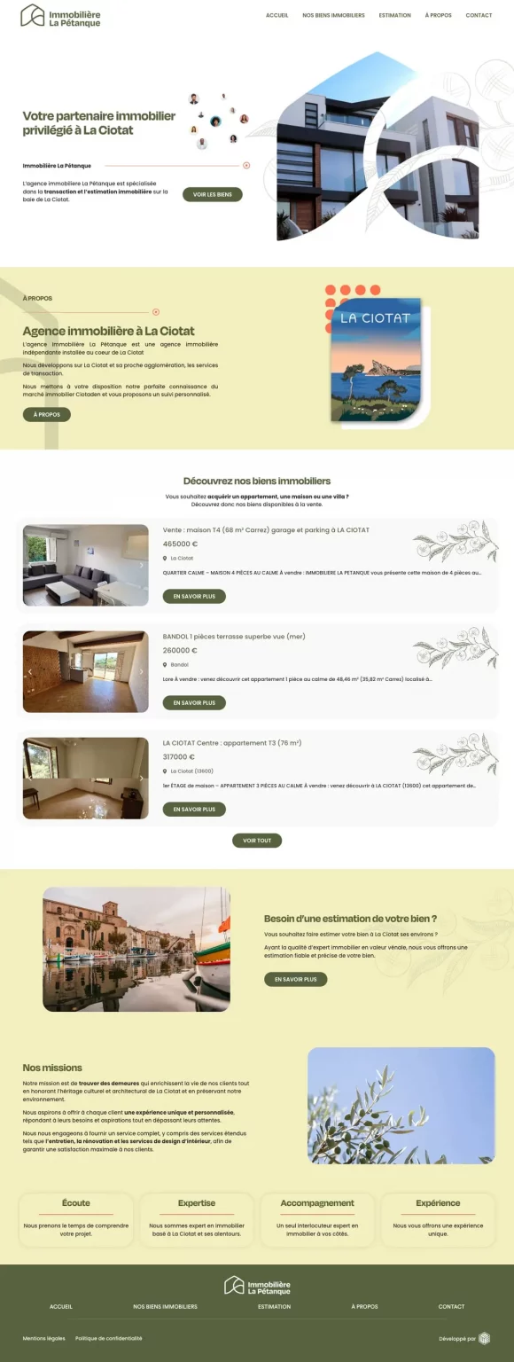 Immobilière La Pétanque La Ciotat Site internet