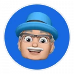Bitmoji apple papy bleu